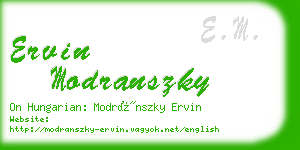 ervin modranszky business card